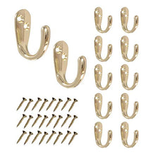 Load image into Gallery viewer, HowTool A101 Single Prong Robe Hook with Screws Brass, 12 Pack