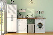 Load image into Gallery viewer, Keter Storage Cabinet with Doors and Shelves for Tool and Home Organization, White & Grey
