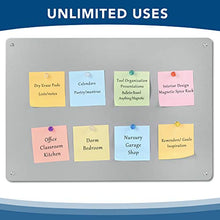 Load image into Gallery viewer, Magnetic Metal Board 17.5’’ x 12’’ - Magnet Bulletin Vision Memo Board Includes 10 Push Pin Magnets and Hanging Hardware Kit for Easy Installation