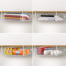 Load image into Gallery viewer, SimpleTrending Under Cabinet Organizer Shelf, 2 Pack Wire Rack Hanging Storage Baskets for Kitchen Pantry, White
