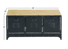 Load image into Gallery viewer, Deco 79 51851 Brown Metal & Wood Storage Bench with 3 File Cabinet Drawers, 39” x 19”