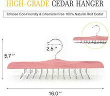 Load image into Gallery viewer, TOPIA HANGER American Red Cedar Wooden Tie Racks for Closet, 24 Tie Hangers Organizer, High-Grade Space Saving Necktie Holder for Storage and Display (1-Pack) CT14T