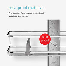 Load image into Gallery viewer, simplehuman Corner Shower Caddy, Stainless Steel and Anodized Aluminum