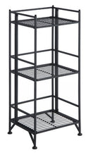 Load image into Gallery viewer, Convenience Concepts Xtra Storage 3-Tier Folding Metal Shelf, Black