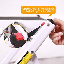 Load image into Gallery viewer, REDCAMP Small Step Ladder 2 Step Stool Folding, Portable Sturdy Metal Small Ladder for Home Kitchen Household Closet, White 250lbs
