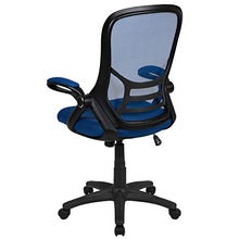 Load image into Gallery viewer, Flash Furniture High Back Blue Mesh Ergonomic Swivel Office Chair with Black Frame and Flip-up Arms