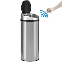 Load image into Gallery viewer, iTouchless 13 Gallon Touchless Sensor Kitchen Trash Can with Odor Control System, Brushed Stainless Steel, Round Garbage Bin for Home or Office - IT13RCB