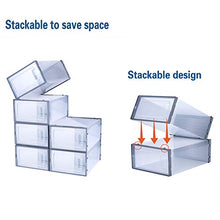 Load image into Gallery viewer, Shoe Storage Box 12 PCS Stackable Shoe Organizer Shoe Box Organizers Shoe Boxes Clear Plastic Stackable Sneaker Storage Shoe Containers with Drop Front