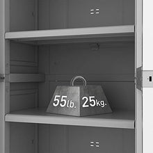 Load image into Gallery viewer, Keter Storage Cabinet with Doors and Shelves for Tool and Home Organization, White & Grey
