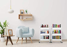 Load image into Gallery viewer, CAXXA 3-Tier Rolling Metal Storage Organizer - Mobile Utility Cart Kitchen Cart with Caster Wheels, White
