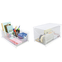 Load image into Gallery viewer, Sorbus Cabinet Organizer Set—Mesh Storage Organizer with Pull Out Drawers—Ideal for Countertop, Cabinet, Pantry, Under the Sink, Desktop and More (White Two-Piece Set)
