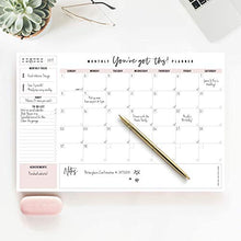 Load image into Gallery viewer, Bliss Collections Monthly Planner with 18 Undated 12 x 18 Tear-Off Sheets - You've Got This Calendar, Organizer, Scheduler, Productivity Tracker for Organizing Goals, Tasks, Ideas, Notes, To Do Lists