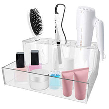 Load image into Gallery viewer, AGECASH A Acrylic Hair Tool Organizer, Hair Dryer Holder Styling Tool Accessories Organizer, Blow Dryer, Curling Iron, Flat Iron, Hair Straightener Bathroom Supplies Vanity Countertop Storage