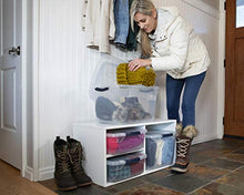 Load image into Gallery viewer, Rubbermaid Cleverstore Clear 30 QT Pack of 6 Stackable Plastic Storage Containers with Durable Latching Clear Lids