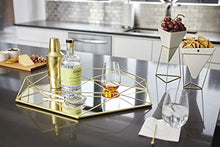 Load image into Gallery viewer, Umbra Trigg Geometric Planter, Wall and Desk Decor Ceramic Containers and Vases-for Succulents, Air, Mini Cactus, Faux Plant, White/Brass