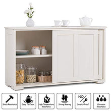 Load image into Gallery viewer, Costzon Kitchen Storage Sideboard, Antique Stackable Cabinet for Home Cupboard Buffet Dining Room (Cream White with Sliding Door)