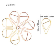 Load image into Gallery viewer, Gold and Rose Gold Cute Paper Clips Set, 300 Pcs Smooth Stainless Steel Tear-Shaped Wire Paperclips Small for Office Supplies Wedding Women Girls Kids Students Paper Document Organizing