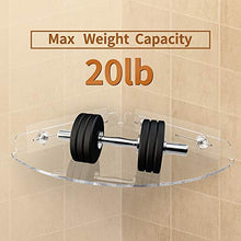 Load image into Gallery viewer, weddingwish 2 Pack Corner Shower Caddy, Transparent Acrylic Shelf, Wall Mounted No Drilling Traceless Adhesive Bathroom Storage Organizer, Storage Rack for Toilet, Shampoo, Dorm, and Kitchen