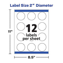 Load image into Gallery viewer, Avery Printable Round Labels with Sure Feed, 2" Diameter, Glossy White, 120 Customizable Labels (22807)