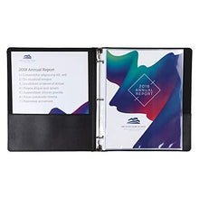 Load image into Gallery viewer, Samsill 1" Contrast Stitch Leather 3 Ring Binder, Portfolio Organizer, 3 Ring Binder, (8.5 x 11), Holds 200 Sheets, Black