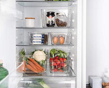 Load image into Gallery viewer, BINO Clear Plastic Storage Bin with Handles (2PK- Large) - Plastic Storage Bins for Kitchen, Cabinet, and Pantry Organization and Storage - Home Organizers and Storage - Refrigerator and Freezer