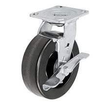 Load image into Gallery viewer, 6" x 2" Heavy Duty Toolbox Caster Set of 4 with Phenolic Wheels, 4,800 lbs Capacity per Set of 4, 2 Swivels with Locking Brakes and 2 Rigid Casters, CasterHQ Brand