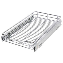 Load image into Gallery viewer, Pull Out Cabinet Drawer Organizer –Heavy Duty- Slide Out Kitchen Cabinet Storage Shelves, Sliding Drawer For cabinet -11”W x 21”D - Requires At Least a 12” Cabinet Opening, Wire Frame, Chrome Finish