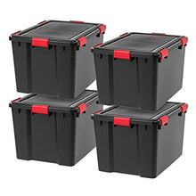 Load image into Gallery viewer, IRIS USA UCB-LDD WEATHERTIGHT Storage Box, 74 Qt, Clear/Black, 4 Count