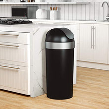 Load image into Gallery viewer, Umbra Venti 16.5-Gallon Swing Top Kitchen Trash Can – Large, 35-inch Tall Garbage Can for Indoor, Outdoor or Commercial Use, Black/Nickel