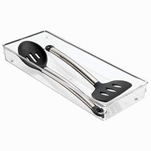 Load image into Gallery viewer, iDesign Linus Plastic Kitchen Drawer Organizer for Silverware, Spatulas, Cutlery, Gadgets, Office Supplies, Cosmetics, Set of 2, Clear