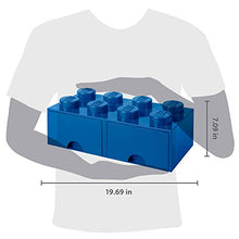Load image into Gallery viewer, Room Copenhagen LEGO Brick Drawer, 8 Knobs, 2 Drawers, Stackable Storage Box, Bright Blue (40061731)