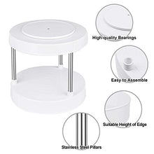 Load image into Gallery viewer, Empaxum 2 Tier Plastic Lazy Susan Cabinet Organizer 12" Non-skid Under Sink Organizers Kitchen Bathroom Organizers and Storage Rotating Spice Rack Organizer for Fridge, Pantry, Countertop, White