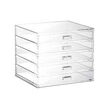 Load image into Gallery viewer, Ikee Design Premium Acrylic 5 Drawer Makeup Organizer Cosmetic Storage Jewelry Display Case for Home Storage and Store Display, 8 3/8"W x 7 3/8"D x 7 1/4"H