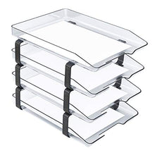Load image into Gallery viewer, Acrimet Traditional Letter Tray 4 Tier Front Load Plastic Desktop File Organizer (Clear Crystal Color)