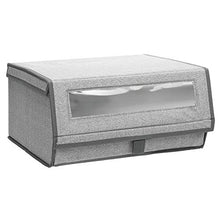 Load image into Gallery viewer, mDesign Fabric Large Storage Box Bin with Clear Window and Hinged Lid - Holder for Mens and Womens Dress Shoes, Boots, Pumps, Sandals, Flats - Modern Closet Organizer Solution - 8 Pack - Gray