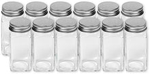 Load image into Gallery viewer, SimpleHouseware Spice Jars 4 Ounce Square Bottles w/label, 12 Pack