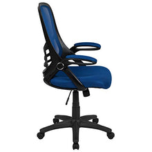Load image into Gallery viewer, Flash Furniture High Back Blue Mesh Ergonomic Swivel Office Chair with Black Frame and Flip-up Arms