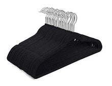Load image into Gallery viewer, HOUSE DAY Black Velvet Hangers -60 Pack- Non Slip Felt Hangers Space Saving Clothes Hanger Velvet Hanger Heavy Duty Adult Hanger for Coat, Suit