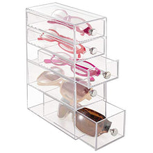 Load image into Gallery viewer, iDesign Clarity Plastic Cosmetic 5-Drawer Organizer, Jewelry Countertop Organization for Vanity, Bathroom, Bedroom, Desk, Office, 3.25" x 7" x 9.75", Clear