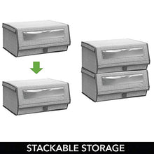 Load image into Gallery viewer, mDesign Fabric Large Storage Box Bin with Clear Window and Hinged Lid - Holder for Mens and Womens Dress Shoes, Boots, Pumps, Sandals, Flats - Modern Closet Organizer Solution - 8 Pack - Gray
