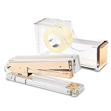 Load image into Gallery viewer, Set of Stapler and Tape Dispenser Desk Swag Brand : Desk Swag Acrylic Gold Stapler and Tape Dispenser Set Modern High End Luxury Desk Accessories Set Tape and Stapler