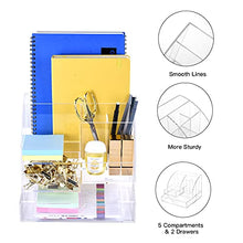 Load image into Gallery viewer, Premium Acrylic Desk-Organizer with 2 Drawers, All in One Desktop Storage-Organizer for Desk Accessories (Clear Acrylic)