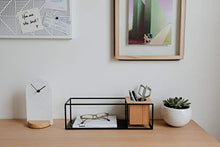 Load image into Gallery viewer, Umbra Cubist Floating Shelf with Built-In Succulent Planter – Modern Wall Décor and Geometric Display Shelf for Books, Candles, Mementos, Photos, Indoor Plants and More! | Small, Black