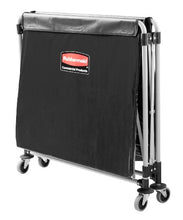 Load image into Gallery viewer, Rubbermaid Commercial Collapsible X-Cart, Steel, 8 Bushel Cart, 36" L x 7" W x 34" H, Black (1881750)