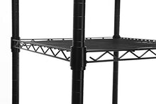 Load image into Gallery viewer, HollyHOME 5 Shelves Adjustable Steel Wire Shelving Rack in Small Space or Room Corner, Metal Heavy Duty Storage Shelf, Utility Rack, Bathroom Storage Tower Kitchen Shelving, Thicken Tube, Black