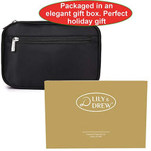 Load image into Gallery viewer, Lily & Drew Travel Jewelry Storage Carrying Case Jewelry Organizer with Removable Pouch, in Gift Box (V1B Black)