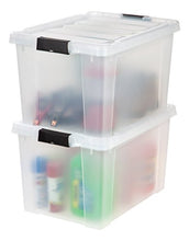 Load image into Gallery viewer, IRIS USA 19 Gallon Store-it-All Heavy Duty Stackable Utility Tote, Clear with Black Buckle