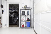 Load image into Gallery viewer, Origami 4-Shelf Foldable Storage Shelves | for Garage Kitchen Bakers Closet, Metal Wire, Collapsible Organizer Rack, Holds up to 1000 pounds, Powder-Coated Steel, Heavy Duty | Pewter