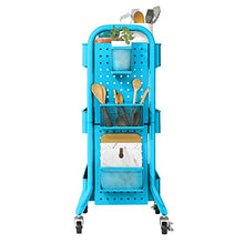 Load image into Gallery viewer, DESIGNA 3-Tier Metal Rolling Utility Cart with Handle, Craft Art Carts & Extra Office Storage Accessories Turquoise