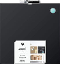 Load image into Gallery viewer, U Brands Square Magnetic Chalk Board, 14 x 14 Inches, Frameless, Black, Marker Included (468U00-04)
